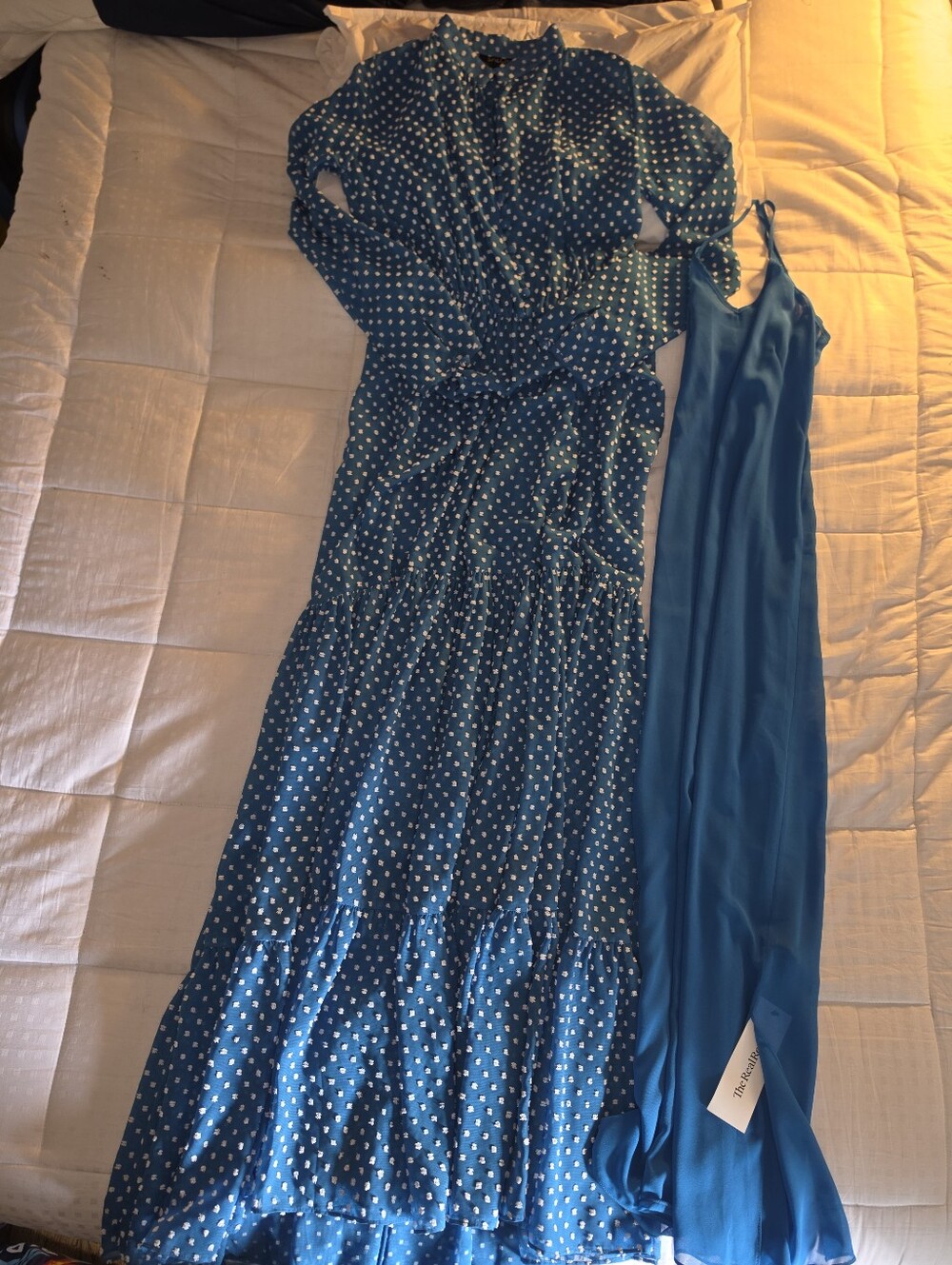 Saloni HOT ITEM! Alexia Swiss-Dot Chiffon Maxi Dress in Azure/White. Sz 4. R2S! - Picture 6 of 16